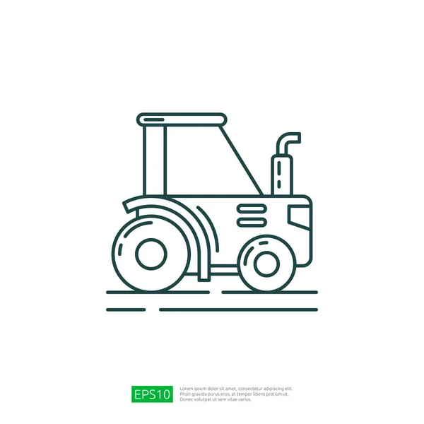 Agricultural Tractor Farming Line Icon — Wektor stockowy