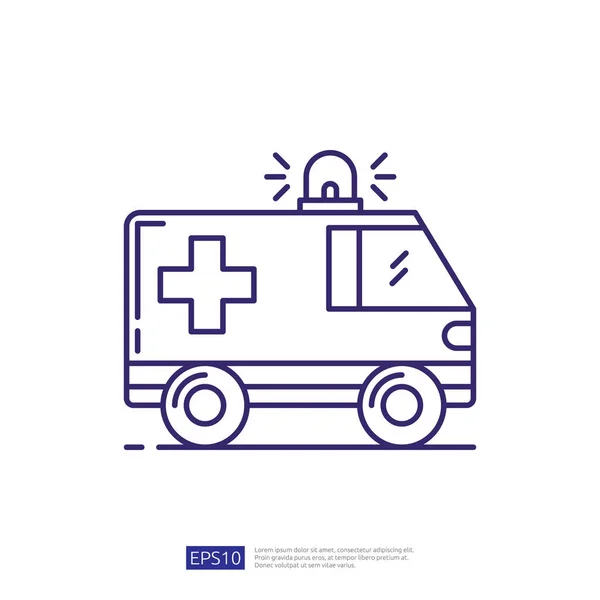 Emergency Ambulance Vector Line Icon — Stockový vektor