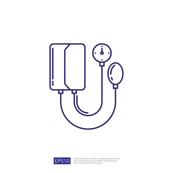 Blood Sphygmomanometer Vector Line Icon — Stockový vektor