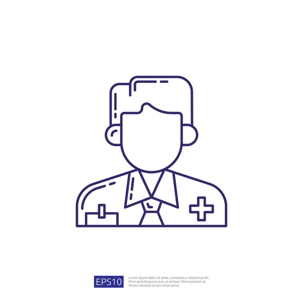 Medical Doctor Physician Line Icon — Stockvector