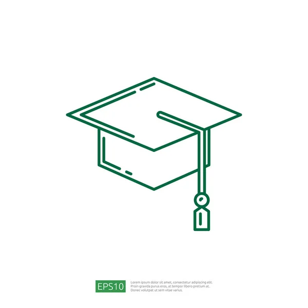 Graduation Toga Hat Education Line Icon — Stockvektor