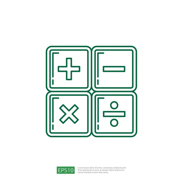 Calculator Icon Education Line Icon — Vettoriale Stock