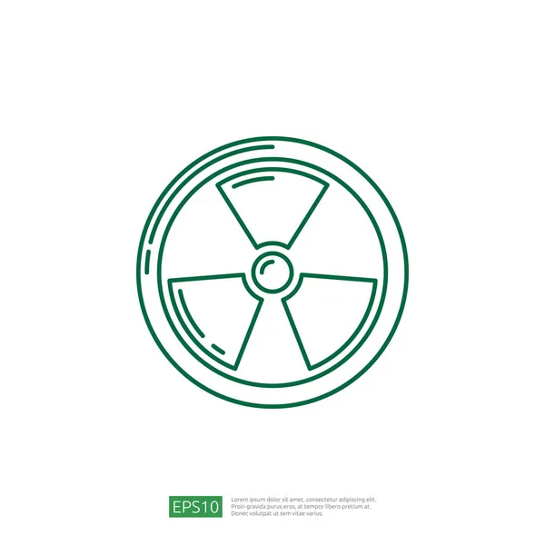 Nuclear Radiation Sign Line Icon — Vettoriale Stock