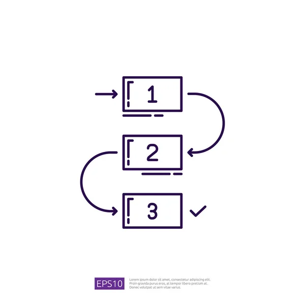 Hierarchy Workflow Chart Outline Icon — Vettoriale Stock