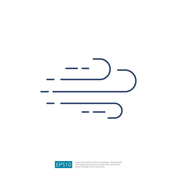 Wind Blow Flowing Outline Icon — 스톡 벡터