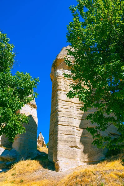 Pohádkové Komíny Nebo Peri Bacalari Kappadocii Turecko Gorkundere Vallay Goreme — Stock fotografie