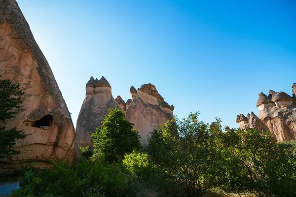 Kominy Wróżkowe Lub Peri Bacalari Pasabagi Skansen Kapadocji Turystyka Turcji — Zdjęcie stockowe