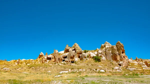 Sprookjes Schoorstenen Rond Goreme Stad Cappadocia Turkije Peri Bacalari Het — Stockfoto