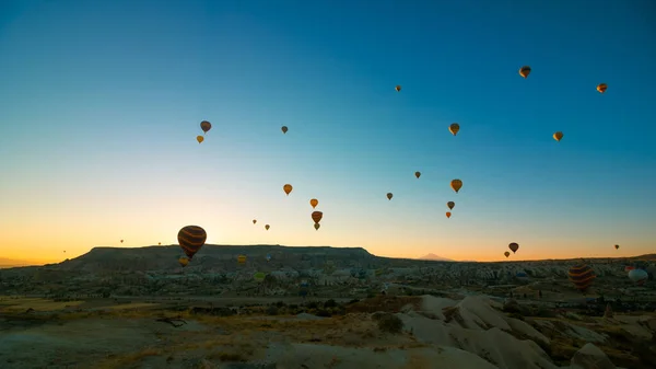 Balony Kapadocji Balony Gorące Powietrze Goreme Wschodzie Słońca Cappadocia Tło — Zdjęcie stockowe