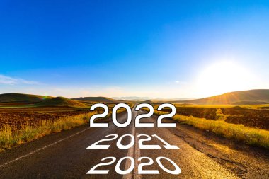 2022 yeni yıl konsept fikir arka plan fotoğrafı. 2022 yılına geri sayım mutlu yıllar konsepti. 