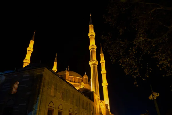 Mesquita Selimiye Edirne Selimiye Mesquita Noite Ramadã Iftar Kandil Laylat — Fotografia de Stock