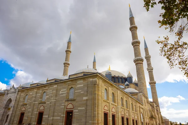 Mesquitas Otomanas Edirne Selimiye Mesquita Com Fundo Céu Nublado Ramadã — Fotografia de Stock