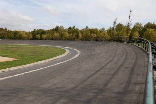 Circuit Cycliste Piste Cyclable Pour Cyclistes Dans Parc Public Automne — Photo