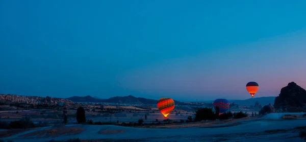 Balony Ogrzane Powietrze Balony Ogrzane Powietrze Kapadocji Wschodzie Słońca Cappadocia — Zdjęcie stockowe