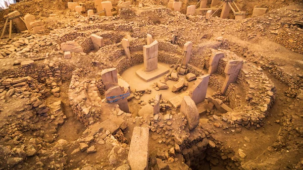 Gobeklitepe Arkeologiska Plats Gobeklitepe Inhägnad Sanliurfa Turkiet Landmärken Turkiet Bakgrund — Stockfoto