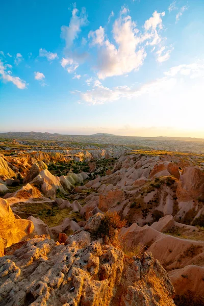 Kapadocja Zachodzie Słońca Cappadocia Pionowa Historia Tło Zdjęcie Kizilcukur Valley — Zdjęcie stockowe