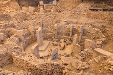 Göbeklitepe. Göbeklitepe Sanliurfa Türkiye 'deki ünlü tarihi tapınaklar. Türkiye Müzeleri. Unesco Dünya Mirası.