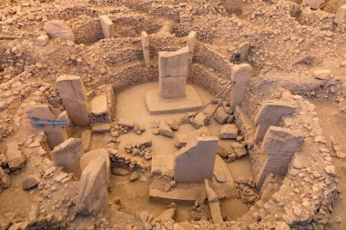Gobeklitepe. Gobeklitepe archaeological site in Sanliurfa Turkey. landmarks and museums of Turkey background photo.