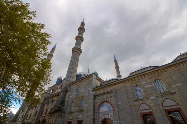 Mezquita Selimiye Vista Ángulo Alto Mezquita Edirne Selimiye Con Cielo — Foto de Stock