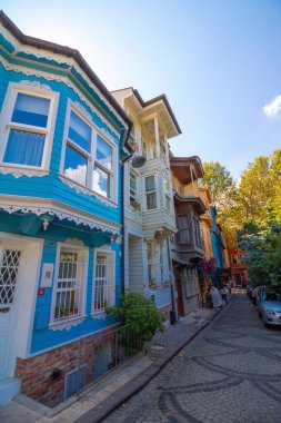Kuzguncuk. Traditional houses in Kuzguncuk Uskudar Istanbul. Istanbul Turkey - 9.16.2021