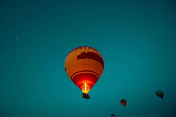 Hot Air Balloon Fired Burner Hot Air Balloon Air Cappadocia — Zdjęcie stockowe