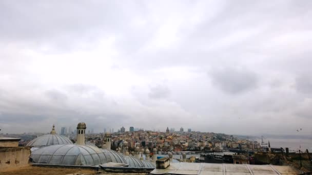 Estambul Lapso Tiempo Movimiento Las Nubes Paisaje Urbano Estambul Video — Vídeos de Stock