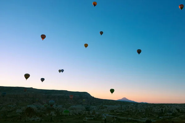 Reise Die Türkei Heißluftballons Himmel Von Kappadokien Kappadokien Hintergrundbild Geräuscheffekt — Stockfoto