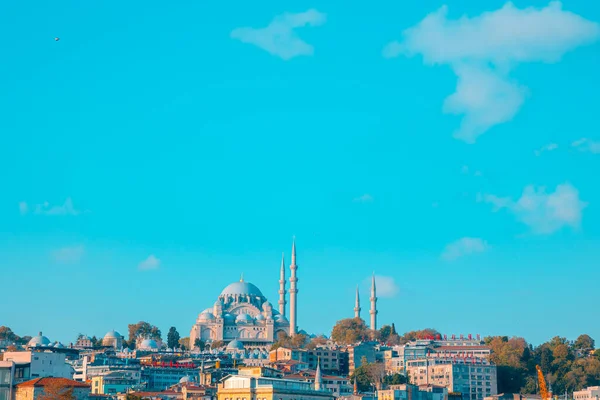 Islamisches Hintergrundbild Süleymaniye Moschee Bei Sonnenaufgang Freitagsgebet Oder Ramadan Oder — Stockfoto