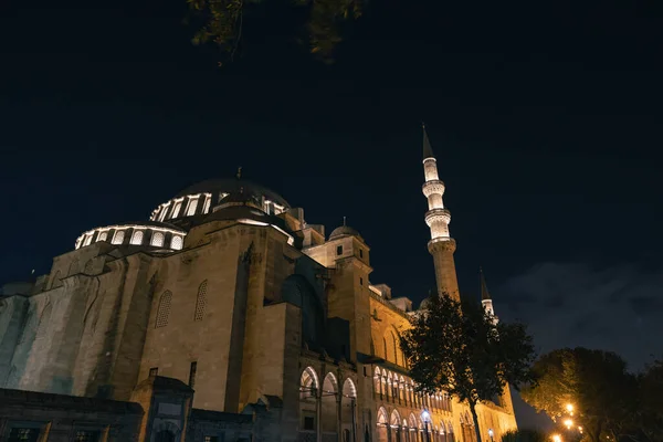 Kandil Hintergrundbild Süleymaniye Moschee Istanbul Der Nacht Ramadan Oder Kandil — Stockfoto