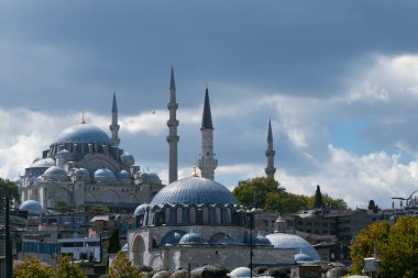 Cami arkaplan fotoğrafı. İstanbul 'da Süleyman ve Paşa Camii. Ramazan veya kandil veya laylat al-Qadr veya İslami arkaplan fotoğrafı. 