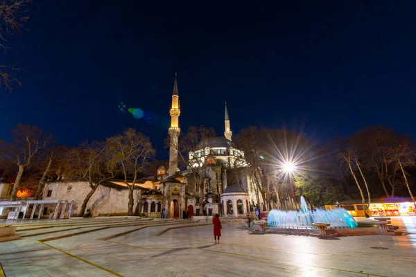 Contexte Ramadan Mosquée Eyup Sultan Nuit Istanbul Bruit Inclus Istanbul — Photo