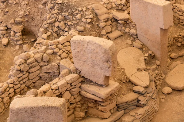 Pilares Gobeklitepe Sitio Arqueológico Gobeklitepe Sanliurfa Viaje Turquía Foto Fondo — Foto de Stock