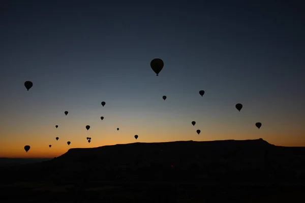 Kappadokien Bei Sonnenaufgang Heißluftballons Kappadokien Reise Die Türkei Hintergrundbild — Stockfoto