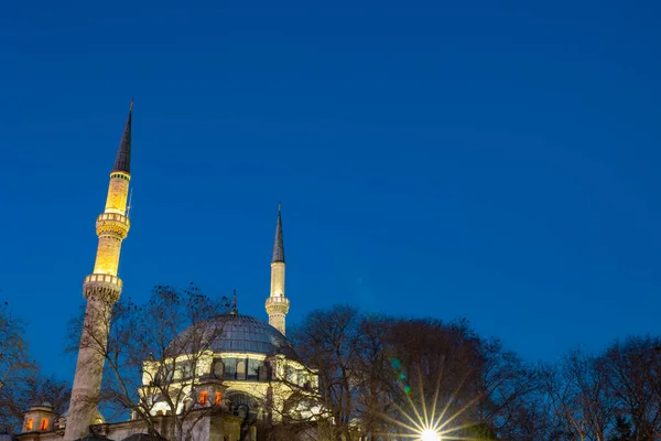 Moschea Del Sultano Eyup Ramadan Istanbul Foto Sfondo Ramadan Kandil — Foto Stock
