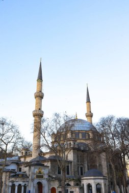 Eyup Camii. İstanbul arka planında Ramazan fotoğrafı. Ramazan veya kandil veya laylat al-Qadr veya İslami arkaplan fotoğrafı.