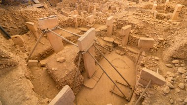 Şanlıurfa Türkiye 'de Göbeklitepe. Göbeklitepe arkeolojik alanı.