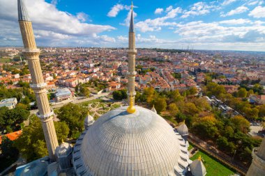 Selimiye Camii ve Edirne şehir manzarası minareden.