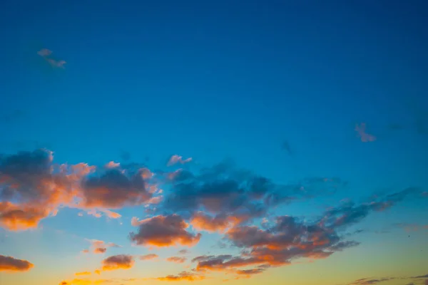 Coucher Soleil Nuages Orange Ciel Couchant Avec Espace Copie — Photo