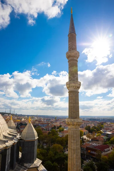 Edirne Selimiye Mosque Minaret Edirne Background Photo — Stock Photo, Image