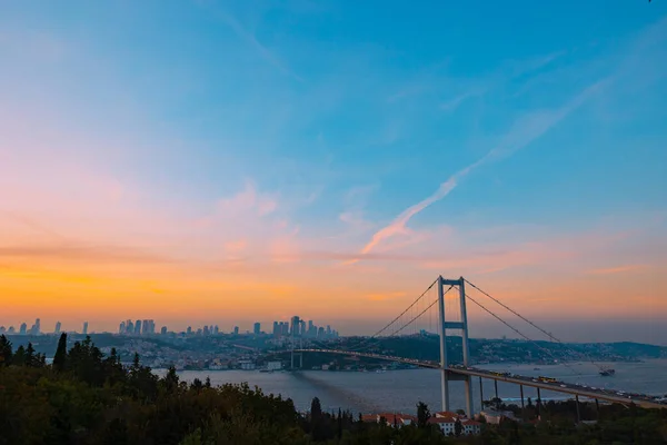 Κωνσταντινούπολη Cityscape Της Κωνσταντινούπολης Ηλιοβασίλεμα Από Nakkastepe Ταξίδι Στην Τουρκία — Φωτογραφία Αρχείου