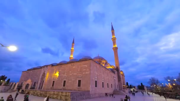 疲労モスクの時間の経過。疲労モスクの昼から夜へのタイムラプスビデオ — ストック動画