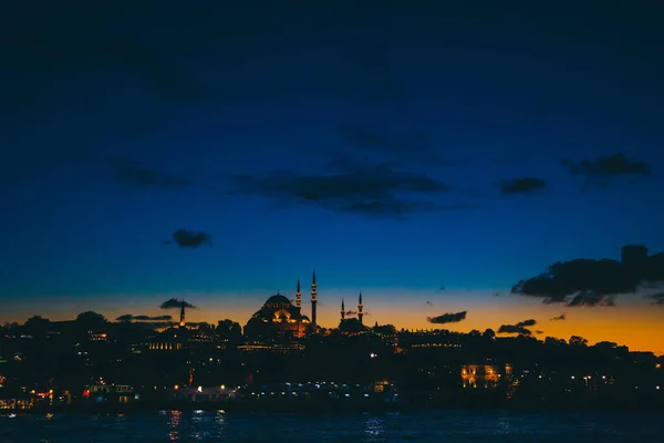 Moskeeën Van Istanbul Suleymaniye Camii Bij Zonsondergang Istanbul Ramadan Kandil — Stockfoto