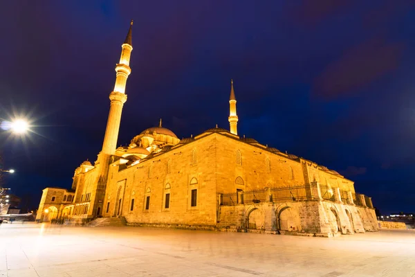 Moschea Fatih Notte Moschee Istanbul Foto Sfondo Ramadan Kadir Gecesi — Foto Stock