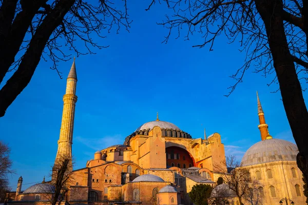 Ayasofya Hagia Sophia Coucher Soleil Photo Fond Ramadan Ramadan Kandil — Photo