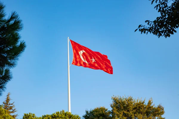 Turkish Flag Turk Bayragi Background Photo Turkish Nation Concept National — Stock Photo, Image