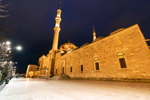 Fatih Mosque Night Istanbul Ramadan Islamic Background Photo Texts Holy — Stock Photo, Image