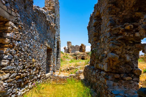 Ruines Ville Antique Anemurium Anamur Mersin Voyage Turquie Photo Fond — Photo