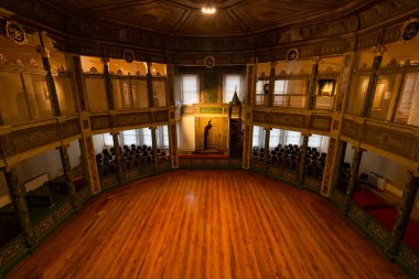 Whirling Dervishes' Hall in Galata Mawlawi House or Galata Mevlevihanesi in Istanbul. Istanbul Turkey - 12.28.2021