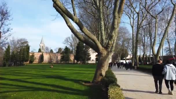 Topkapı Sarayı Turistler Stanbul Arka Plan Videosuna Git Stanbul Türkiye — Stok video