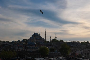 Süleyman Camii. İstanbul 'daki camiler. İslami arkaplan. Ramazan veya laylat al-Qadr konsept fotoğrafı.